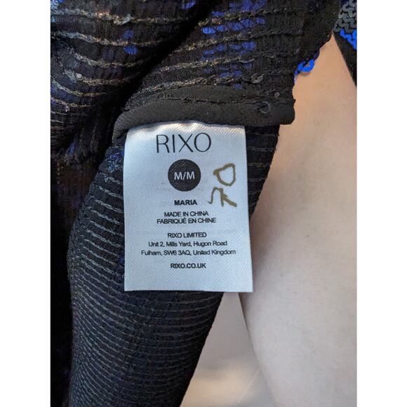 RIXO London Maria Tiger Sequin Chiffon Wrap Dress Size M - Picture 9 of 10